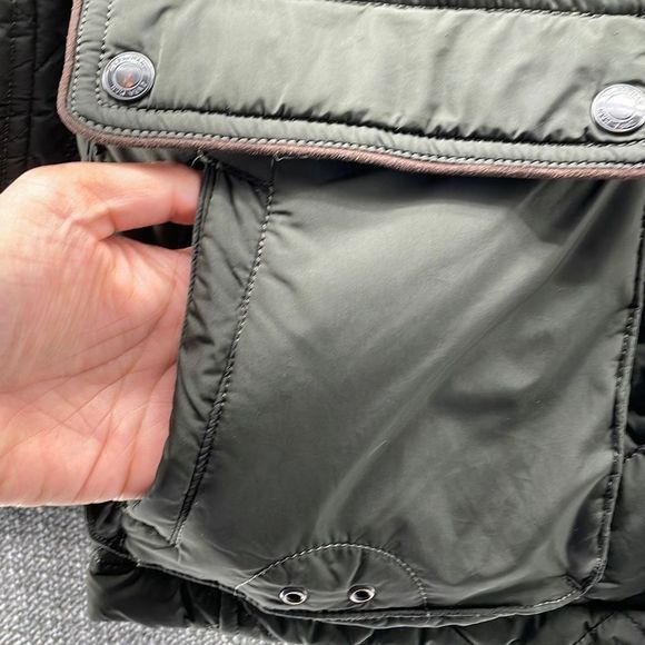 Zara Man Jacket XL Men Button Front with Pockets Quilted Green Long Sleeve Warm - Picture 4 of 16